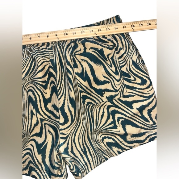 Men’s PacSun Warp 4.5" Swim Trunks Board Shorts Large Green Gold Waves Wavey - Picture 12 of 15